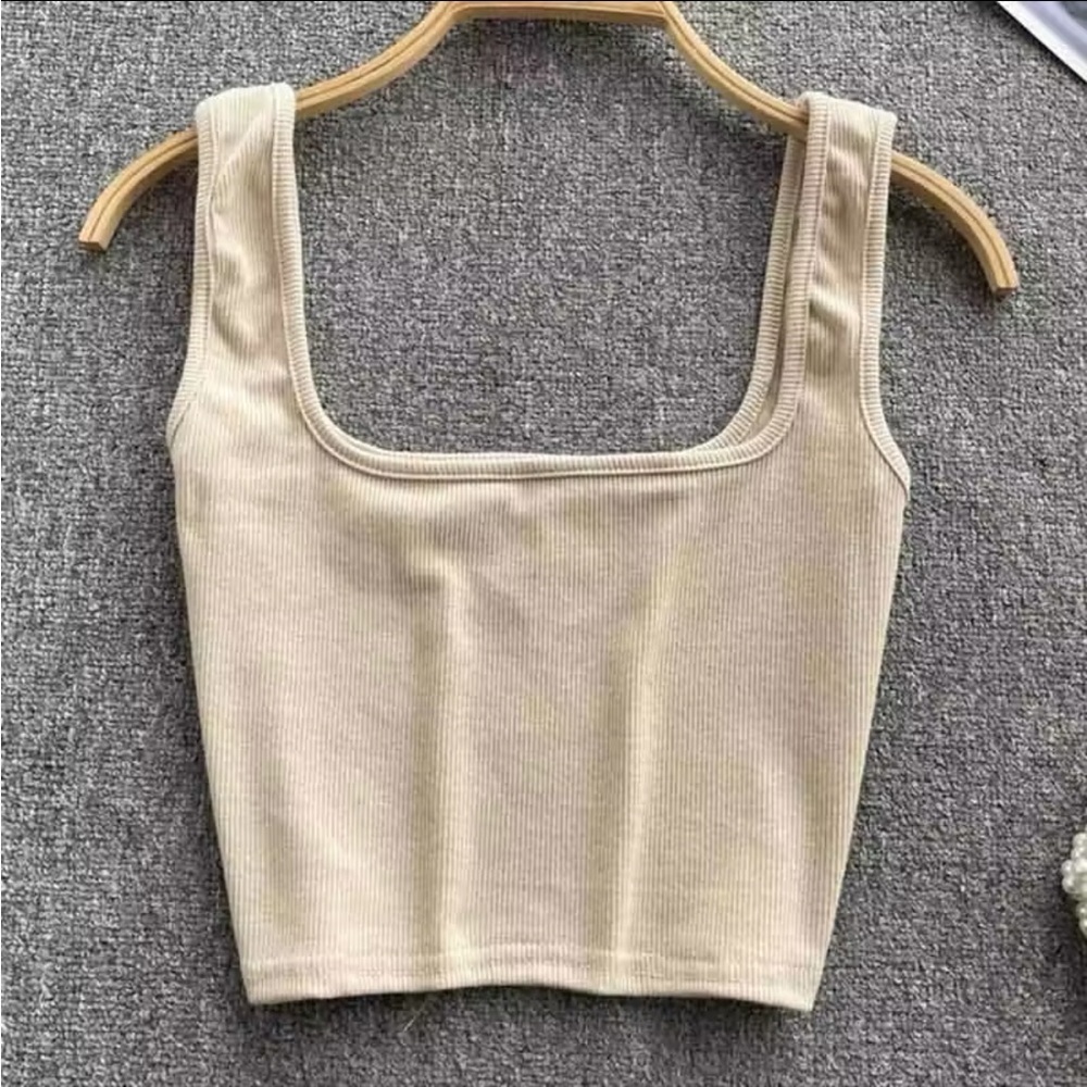 Womens Ribbed Solid Slim Fit Crop Tank Top/Cami/Bralette | NEW!!! 💜💗🩵 - Picture 14 of 15